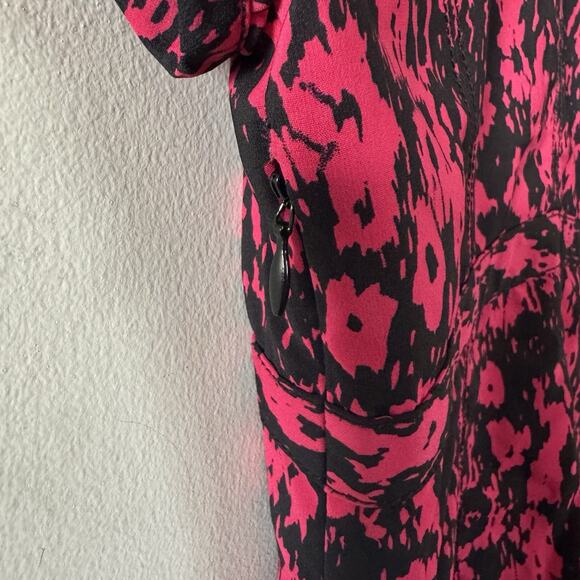 EXPRESS DESIGN STUDIOS Black Pink Faux Wrap Blouse Office Siren Top Y2K Fairy XS - Picture 4 of 12